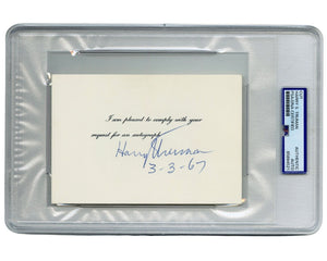 President Harry Truman Complies with Autograph Request! Bold Auto PSA