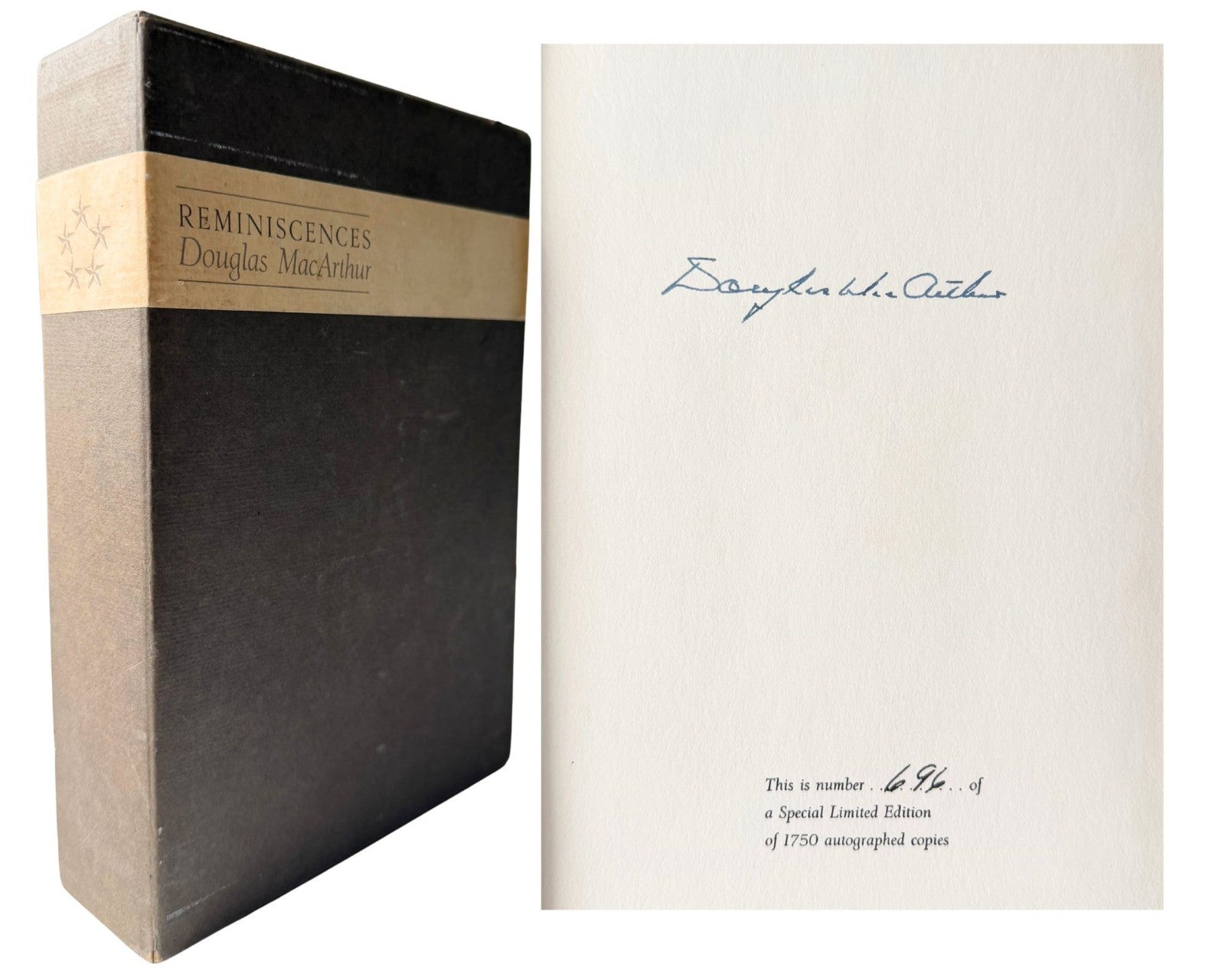 WWII General Douglas MacArthur "Reminiscences" Signed Limited Edition Book PSA 8