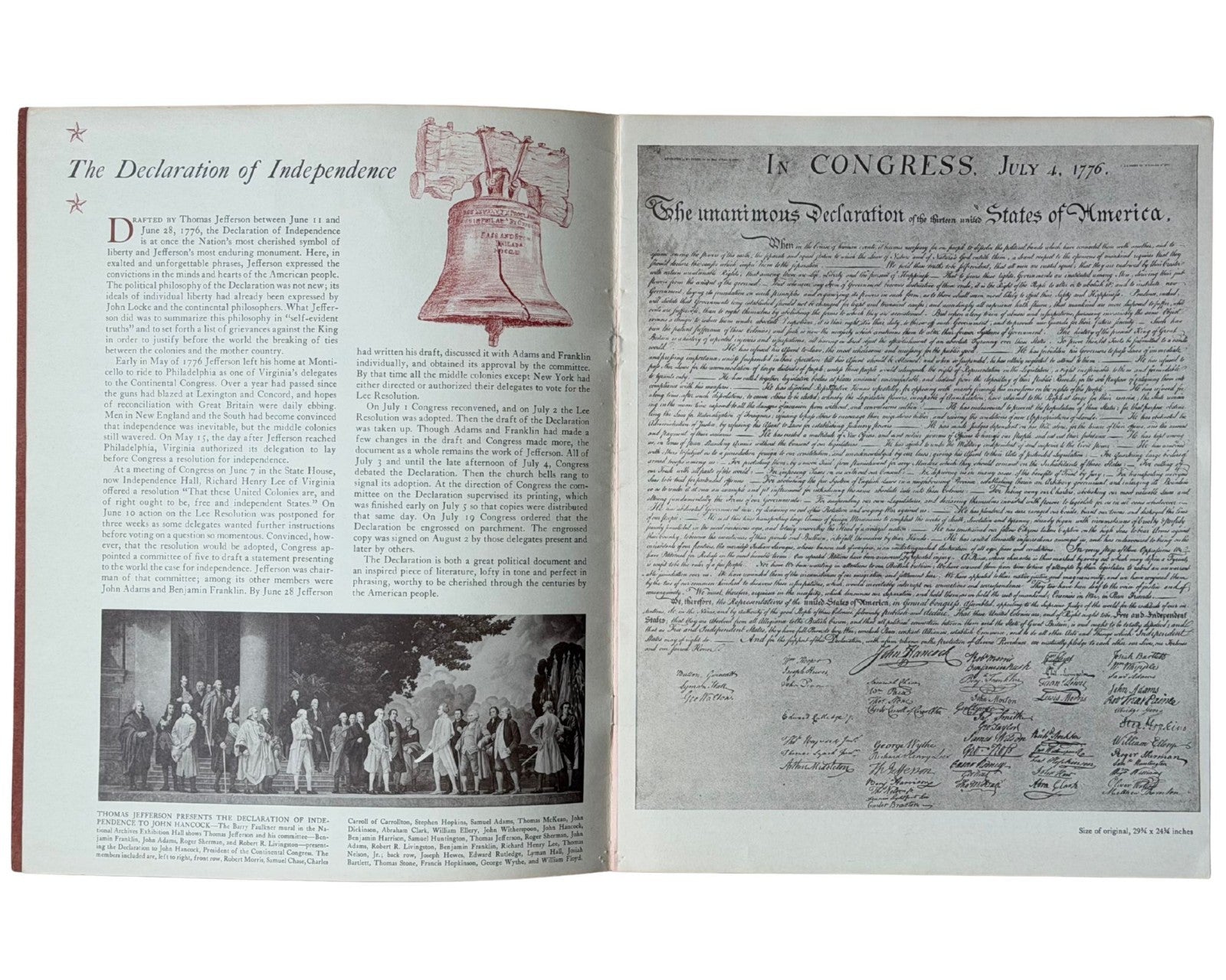 President Lyndon Johnson Signed Program w/ Declaration, Consitution Prints JSA