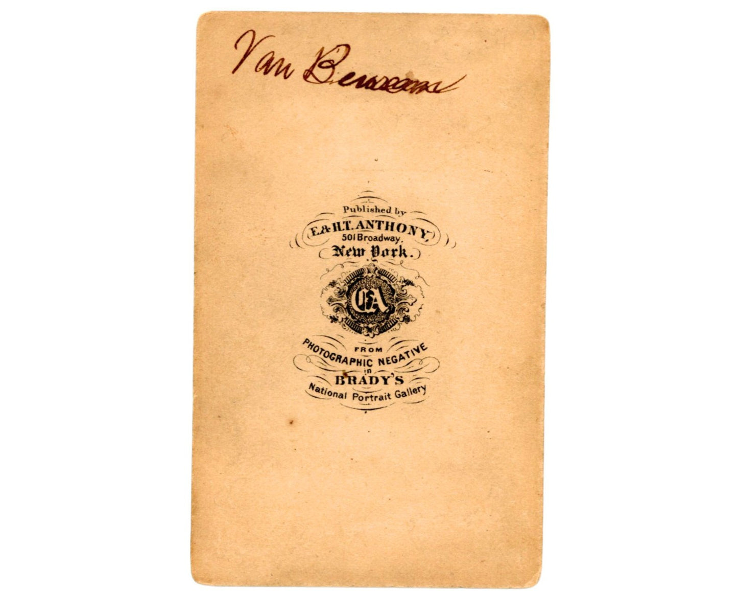 Very Rare President Martin Van Buren Mathew Brady CDV - Full Body Pose