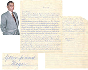 Meyer Lansky Signed Letter "Police Protection From Crim. Mob. F* Burg" PSA Mob!