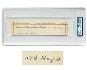 President Rutherford B. Hayes Signed Quit Claim Deed Cut Document PSA Auto