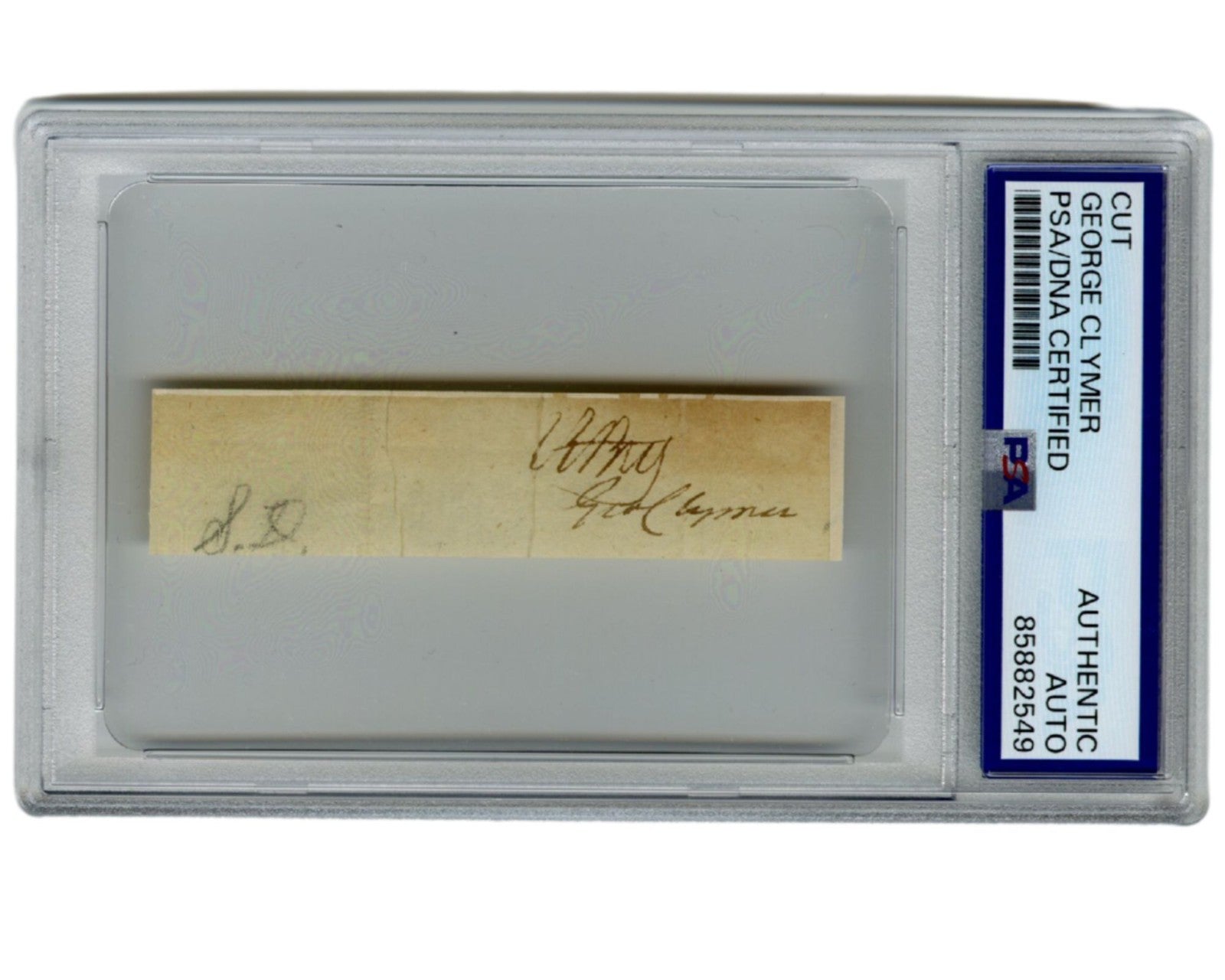 Declaration of Independence Signer George Clymer Cut Signature PSA Auto