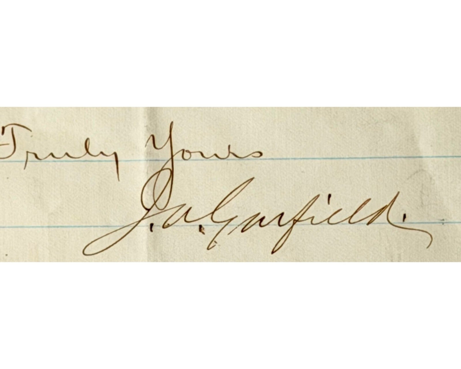 President James Garfield Signed Letter To Ohio Gov RE: Civil War Friend PSA Auto
