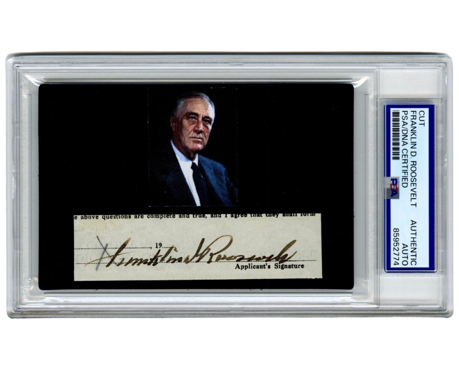 President Franklin Roosevelt Signed Cut Display, Bold Example! PSA Auto