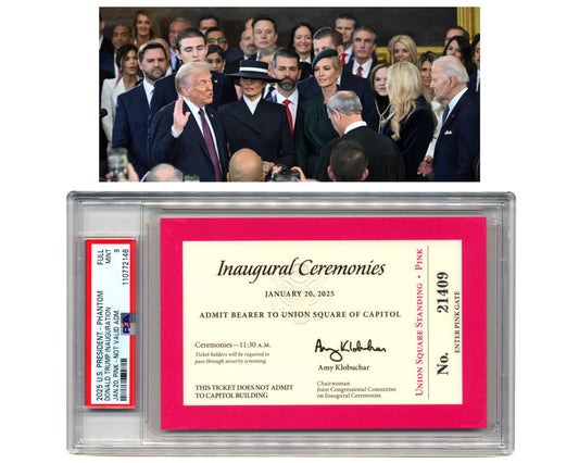 2025 President Donald Trump Inauguration Ceremony Purple Ticket PSA Mint 9