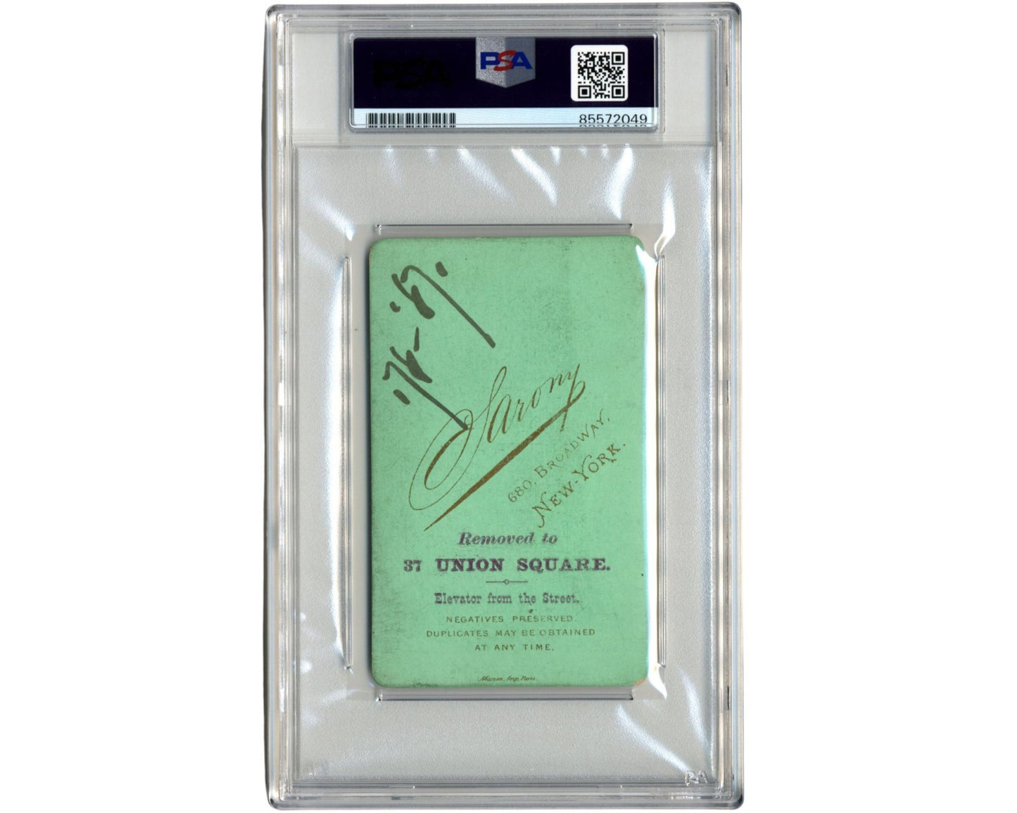 Civil War General Daniel Sickles Signed Carte De Visite (CDV) - FANTASTIC! PSA