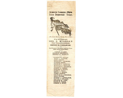 Abraham Lincoln & McClellan Ohio Soldiers Ballots for 1864 Pres. Election Ticket