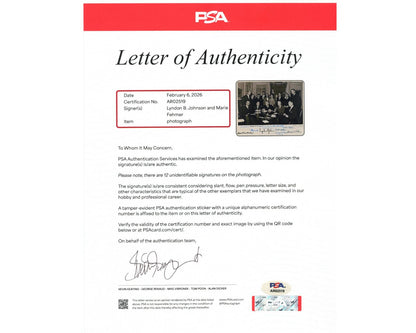 Lyndon Johnson, Maxwell Hunter & 12 More National Space Council Team Signed PSA