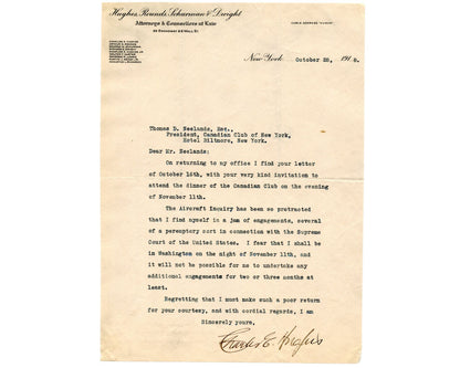 Justice Charles Evans Hughes on Supreme Court Duties and Aircraft Inquiry PSA