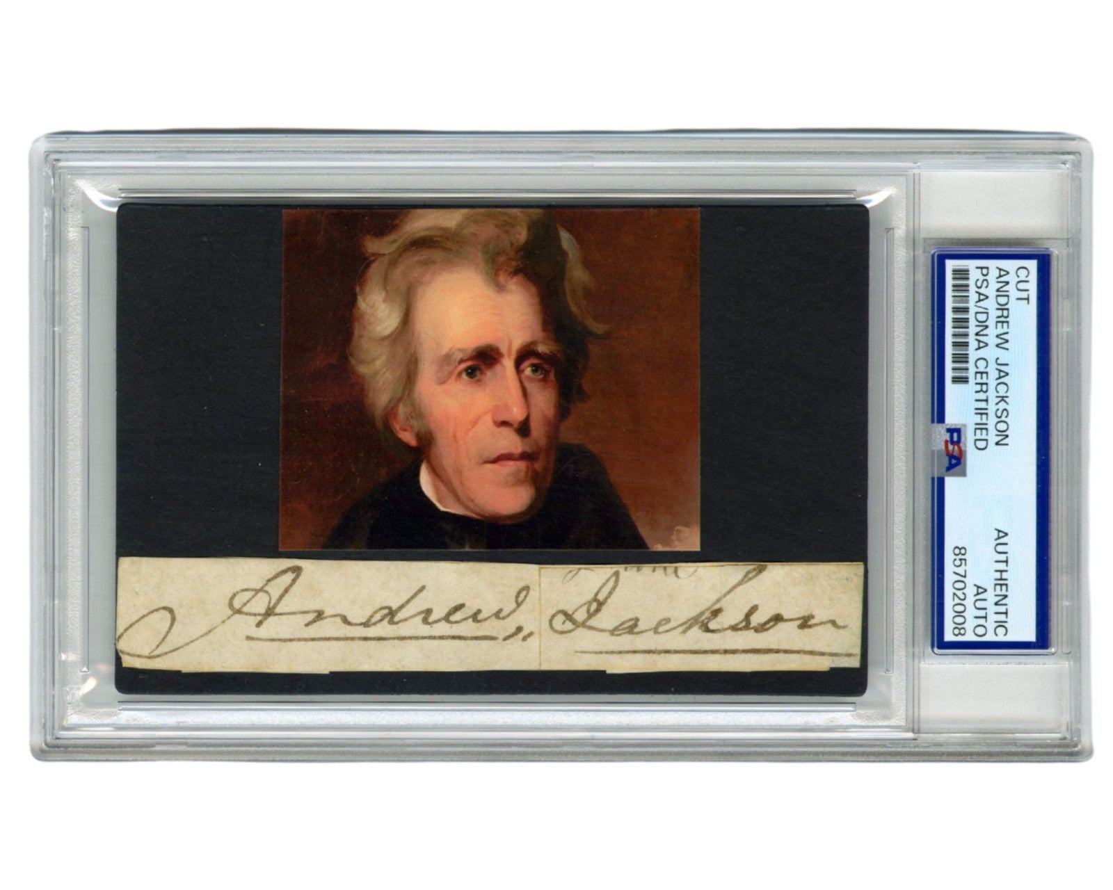 President Andrew Jackson Bold Signed Cut! A Large Signature! PSA Auto