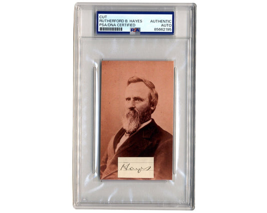 President Rutherford B. Hayes Signed as "Hayes" Over CDV Image PSA Auto