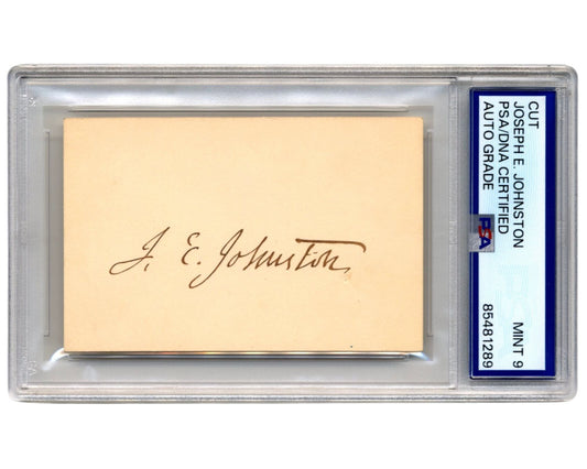 Confederate General Joseph E. Johnston Signed Cut PSA Mint 9 Rare Civil War Auto