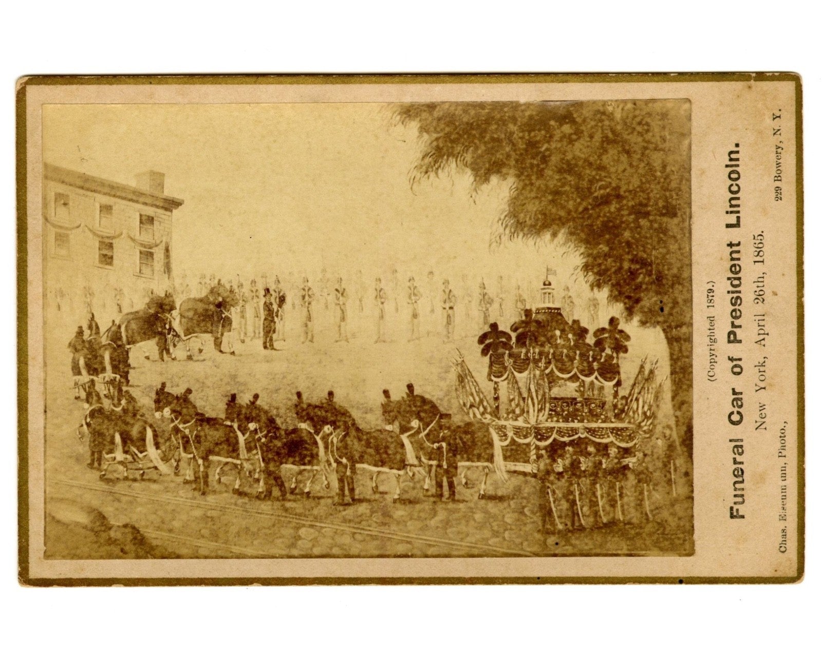 Abraham Lincoln Funeral Cabinet Card, Rare Undertaker Advertisement! Fantastic!