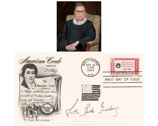 Supreme Court Justice Ruth Bader Ginsburg Signed First Day Cover JSA - Gorgeous!