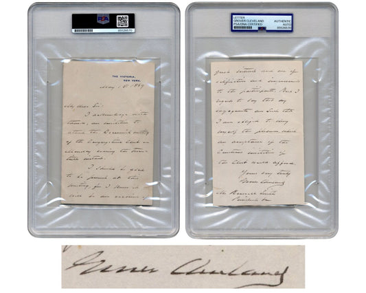 President Grover Cleveland Handwritten Signed Letter PSA Auto