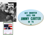 President Jimmy Carter Personally Owned Campaign Pin Ex. Carter Estate