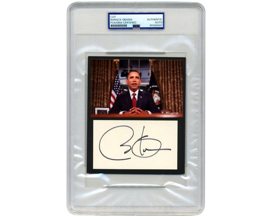 President Barack Obama Signed Cut Display in Oval Office Address PSA Bold Auto