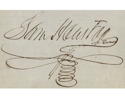 Gorgeous SAM HOUSTON Signed Cut PSA Auto 1st President of The Republic of Texas