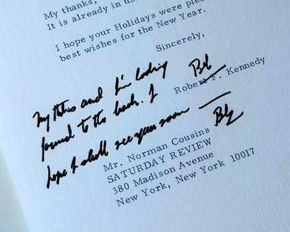 Attorney General Robert F. Kennedy Twice Signed Letter PSA Gem Mint 10