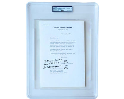 Attorney General Robert F. Kennedy Twice Signed Letter PSA Gem Mint 10