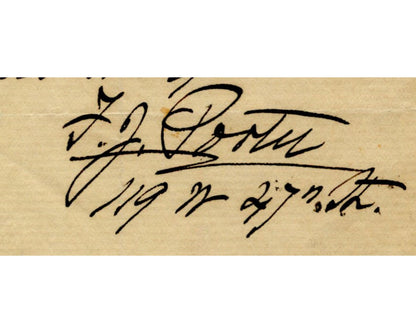 Civil War General Fitz John Porter Signed Letter on Post Office Stationary PSA