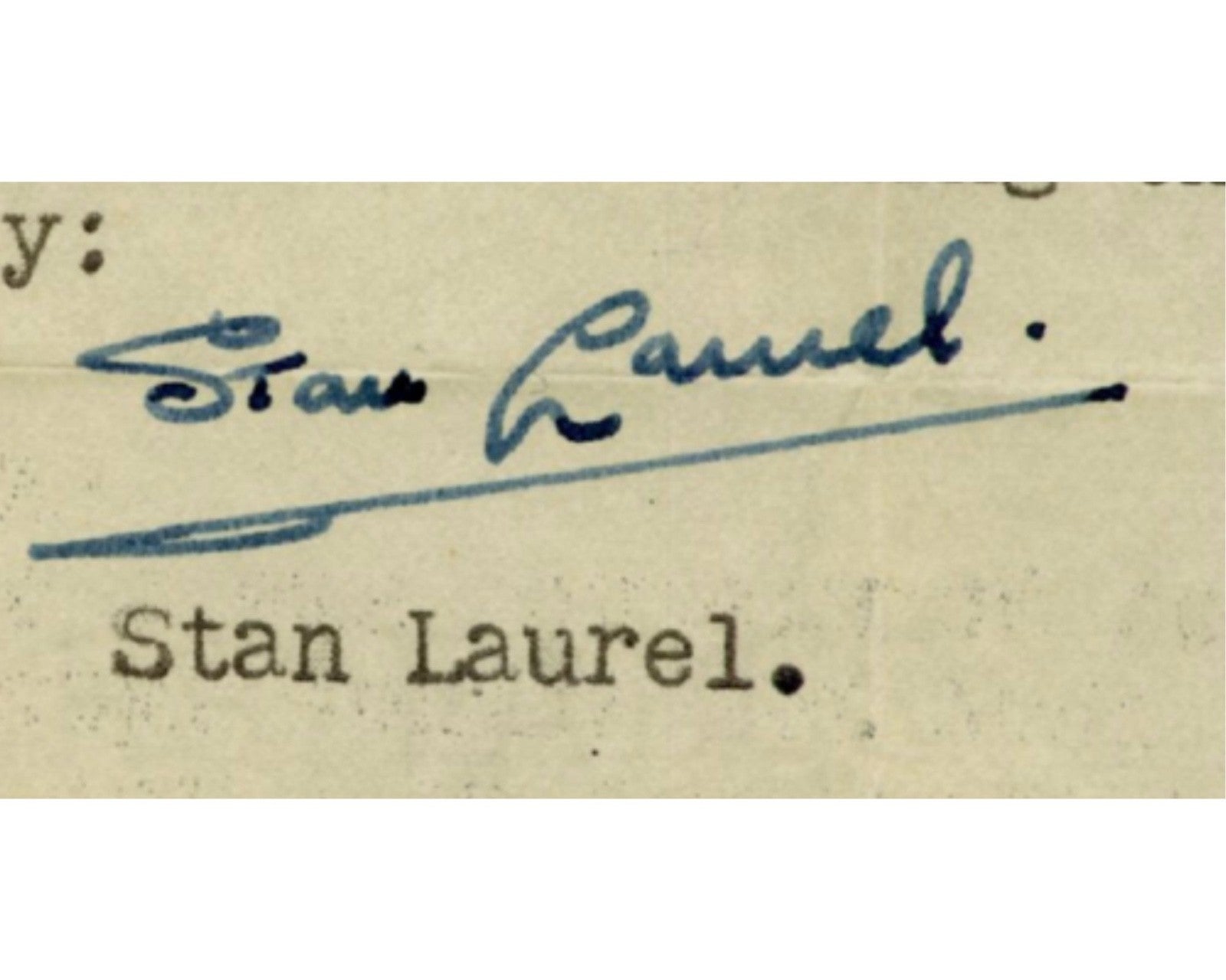 Laurel & Hardy Star Stan Laurel Bold Signed Letter PSA Mint 9