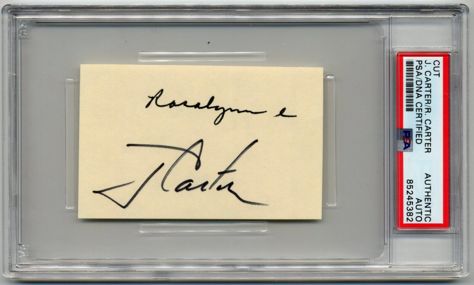 Jimmy & Rosalyn Carter Signed Cut Autograph PSA
