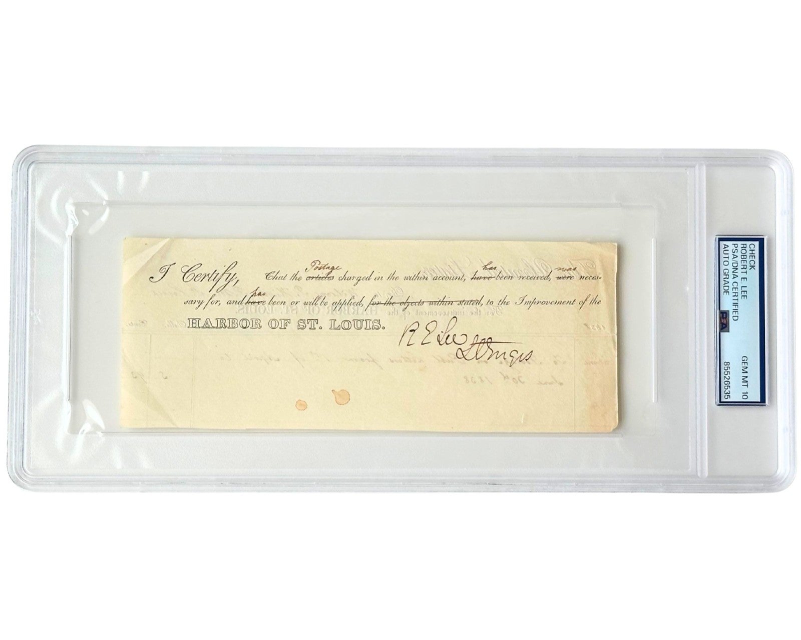 Conf. General Robert E. Lee Signed Document PSA Gem Mint 10 - Only 10? Pop 1?