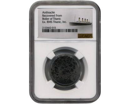 RMS TITANIC Anthracite Recovered From Boiler of Shipwreck CAG