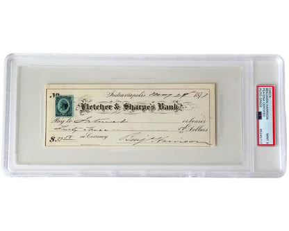 President Benjamin Harrison Signed Check PSA Mint 9 Auto