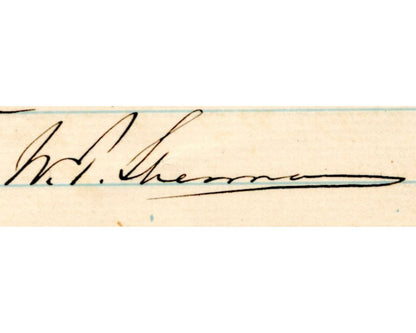General W.T. SHERMAN Signed Letter Honors Pres. Garfield Post Assassination PSA