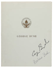 George H.W. Bush/Barbara Bush Signed Presidential Inauguration of Reagan. RARE!