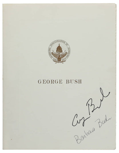 George H.W. Bush/Barbara Bush Signed Presidential Inauguration of Reagan. RARE!