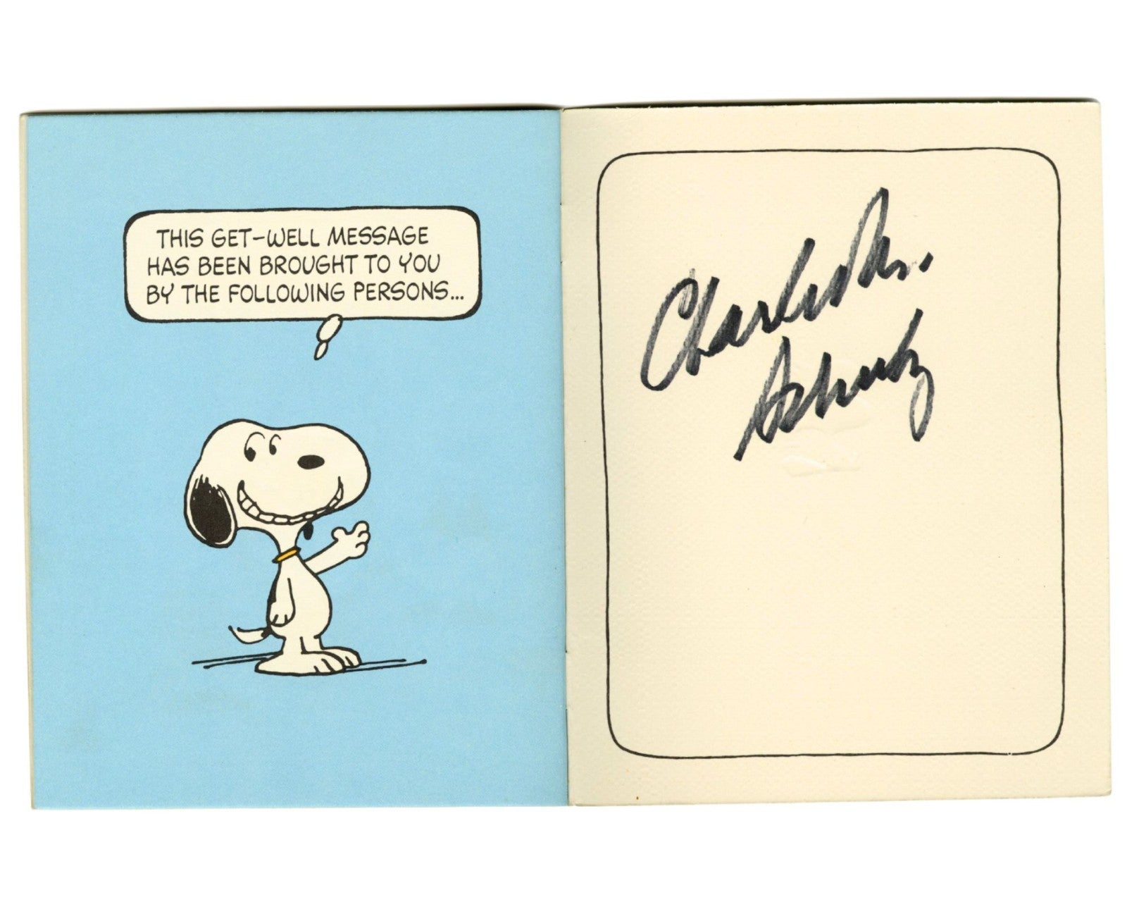 Peanuts' Charles Schultz Signed "Get Well Soon" Book! PSA Auto