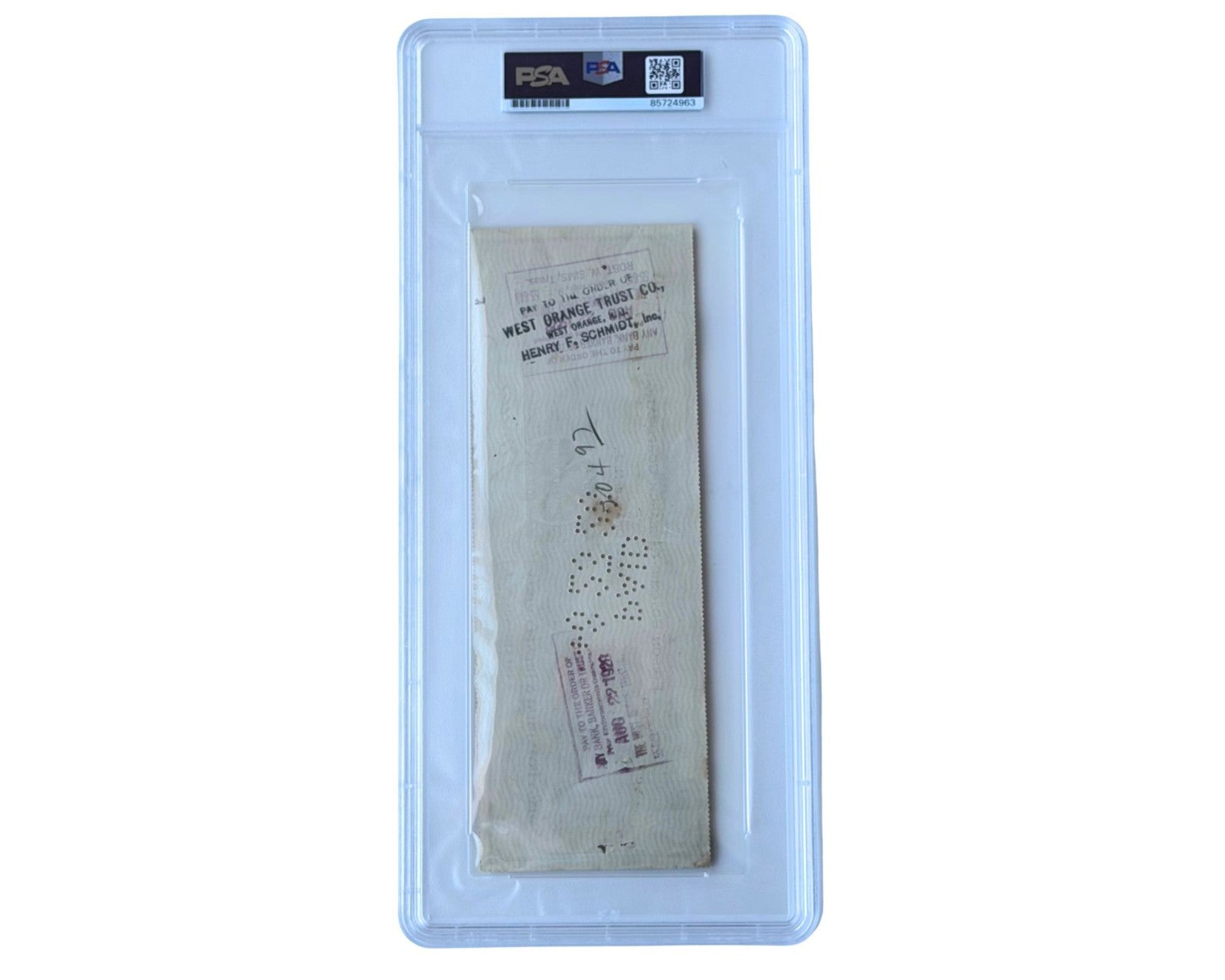 Inventor of the Light Bulb Thomas Edison Boldly Signed Check PSA Auto