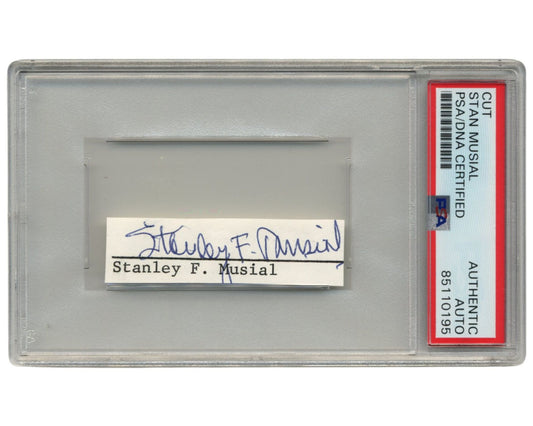 Stan Musial Signed Cut Autograph PSA Auto - Bold Example from Cardinals Legend!
