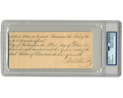 President & General Ulysses S. Grant Signed Cut Document PSA Auto