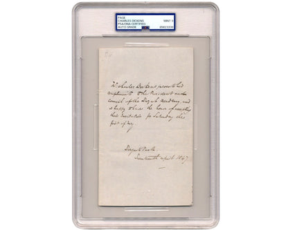 Charles Dickens Accepts Royal Academy of Arts Invite In Signed Letter PSA Mint 9
