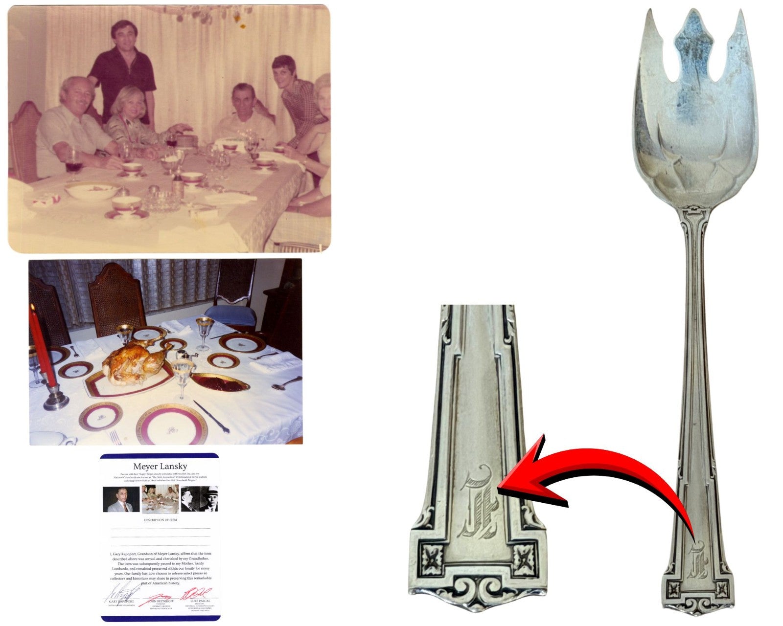 Meyer Lansky's "L" Monogrammed Ice Cream Spork. Ex. Lansky Grandson