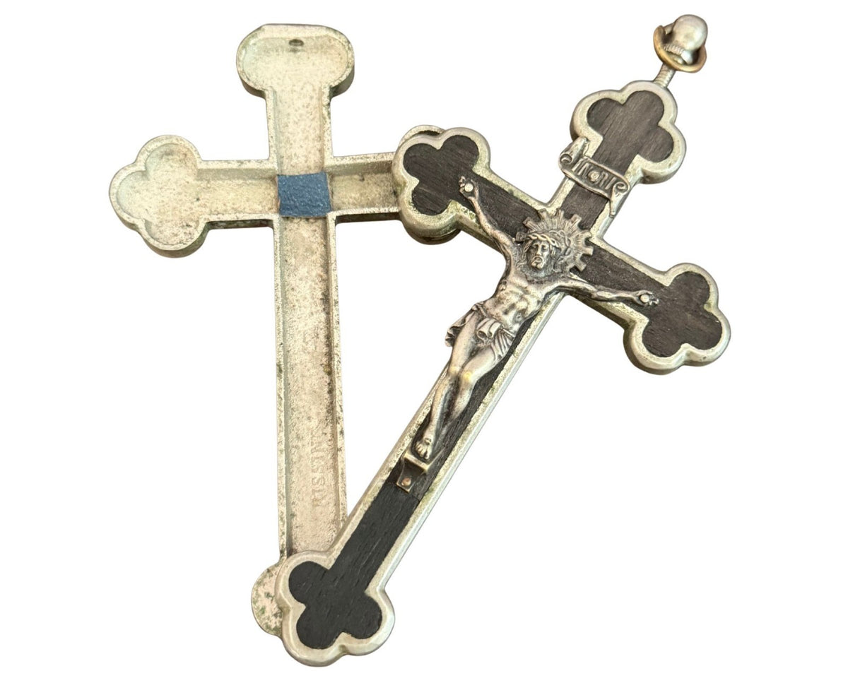 John F. Kennedy Blood-Stained Leather Swatch Dallas Limo in Blessed Crucifix