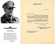 General Douglas MacArthur Signed Letter On T. Jefferson's "Innate Greatness" JSA