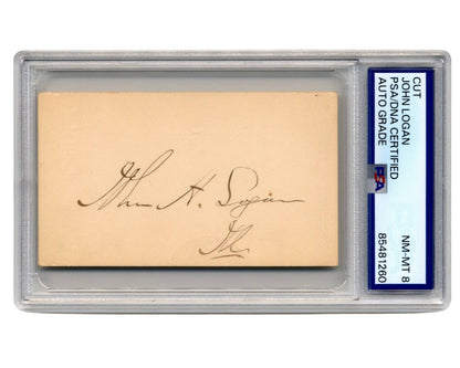 Civil War General John A. Logan Signed Cut PSA Mint 9 - He Founded Memorial Day!