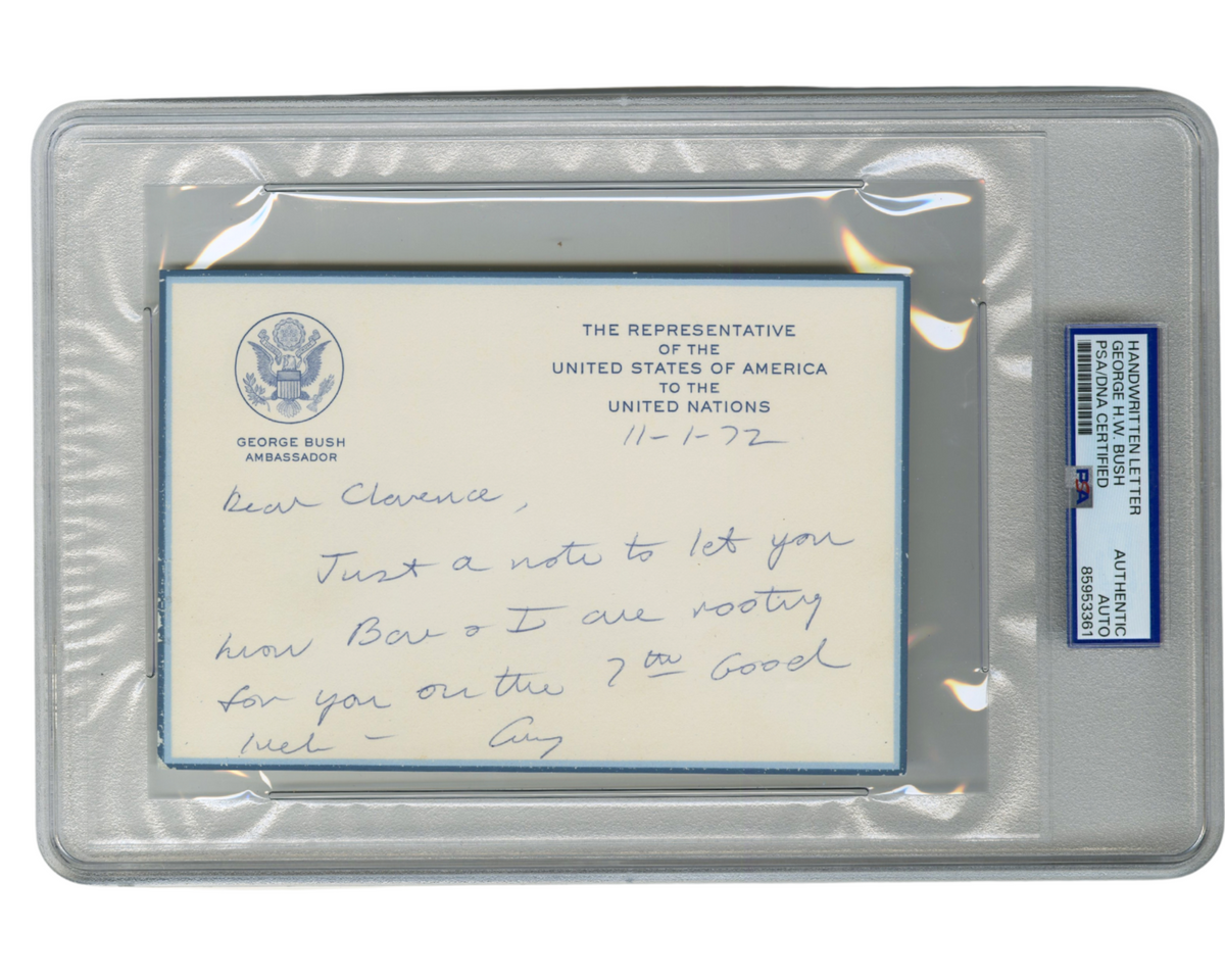 President George H.W. Bush Handwritten & Signed Letter as UN Ambassador PSA