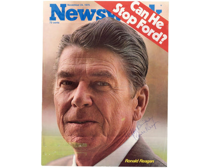 Ronald Reagan Signed & Inscribed "Happy Birthday" Newsweek Cover JSA Great Gift!