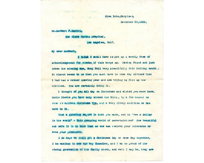 Clara Barton Signed Letter "no one can control your interests.." PSA Auto