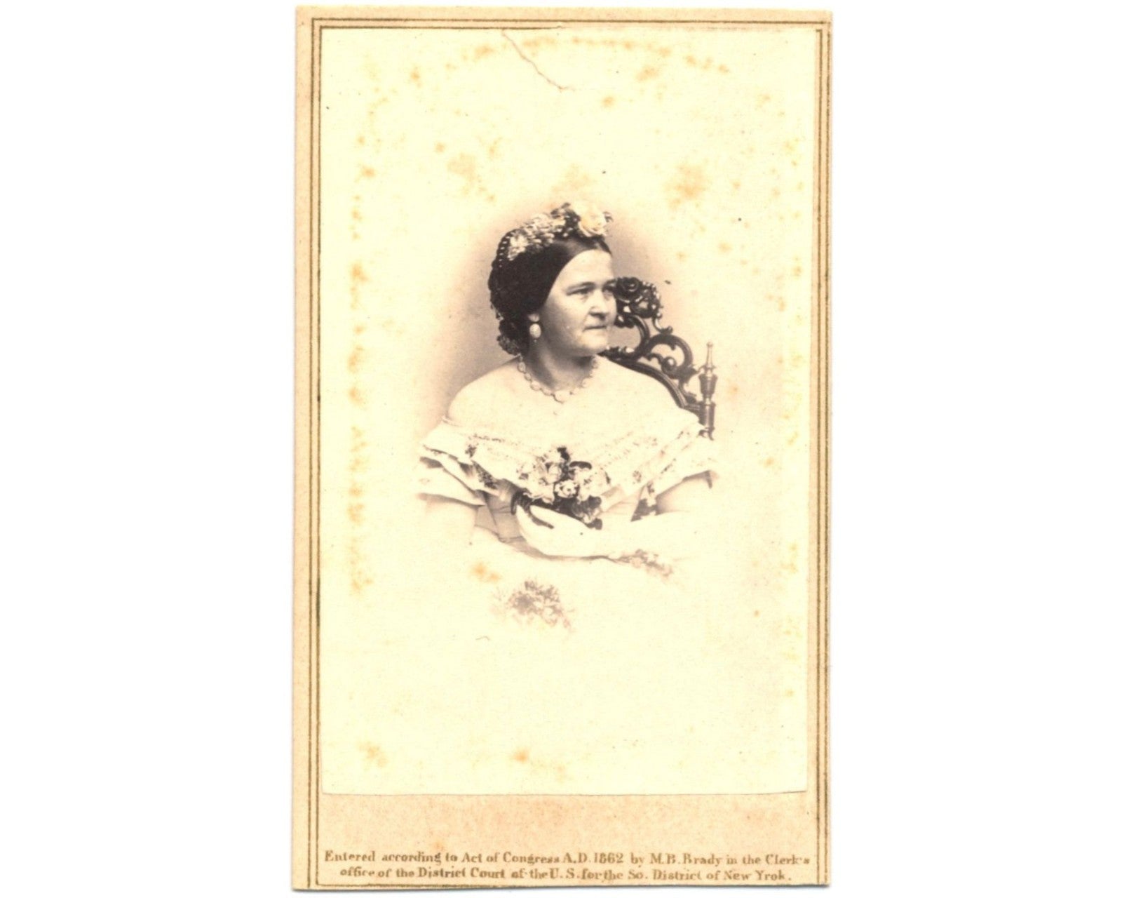 Mary Todd Lincoln CDV by Mathew Brady - Incredibly Rare!