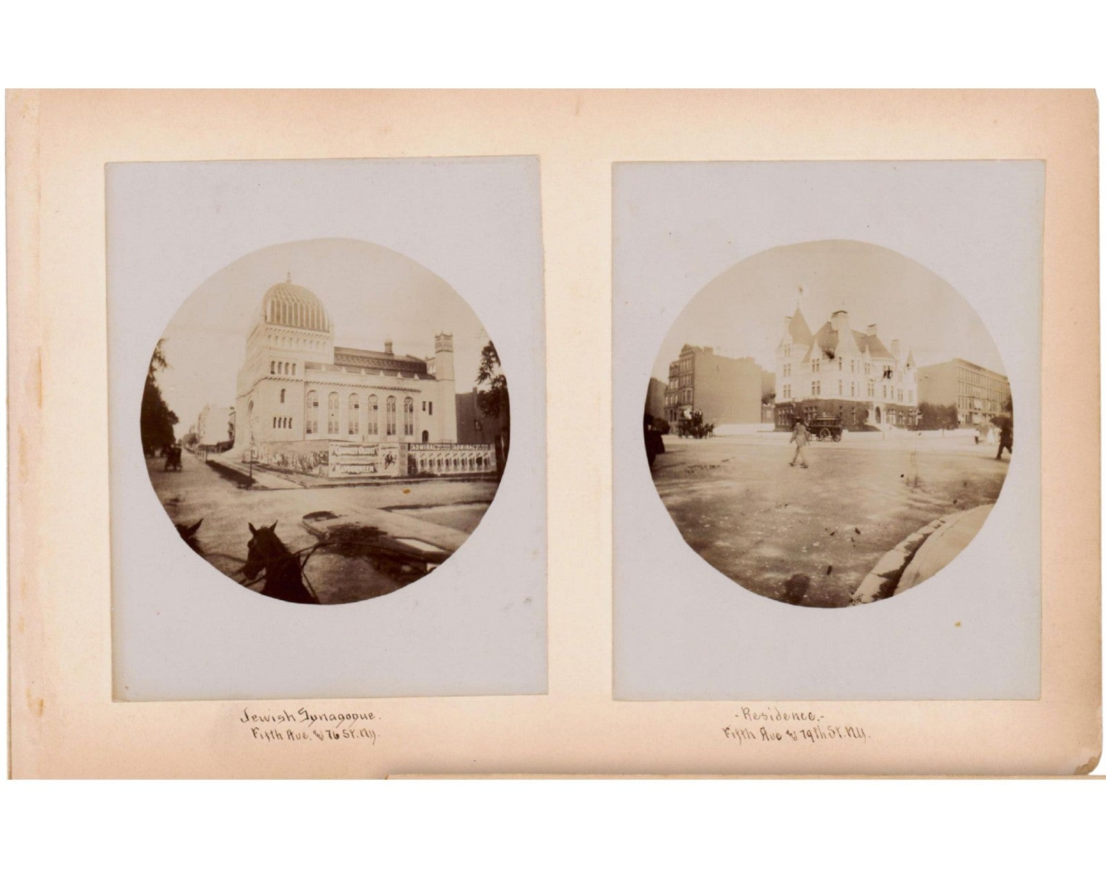 NYC Albumen Photo - NY Stock Exchange, Wall Street, 5th Ave, Washington Sq Arch+