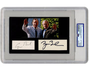 President George W. & George H. W. Bush Signed Cut Display PSA Auto