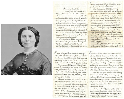 Fond Clara Barton Signed 4 Page Letter to Nephew PSA Auto - Great Content!